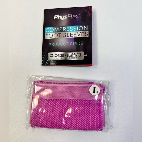 NWT-PhysFlex Unisex Size L Pink Compression Foot Sleeve Arch Support - Picture 7 of 7